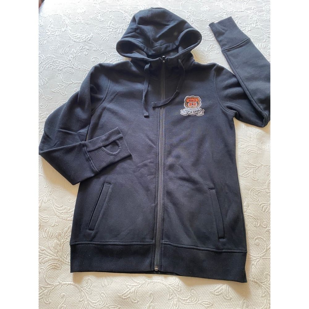 Route 65 Pub & Grub Hoodie Sweatshirt Women Large Zip s61